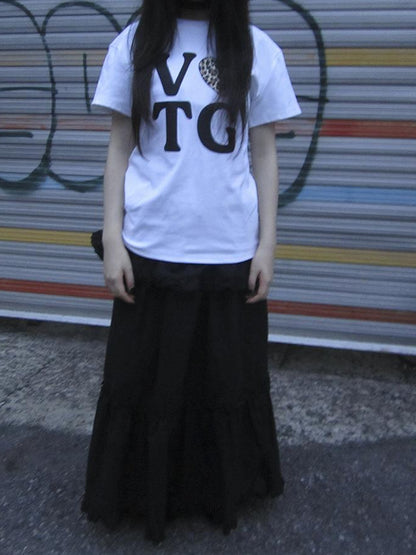 Updateang project Korean Style Summer Leopard Print Heart Letter Print T Shirt
