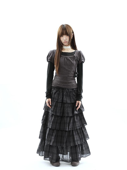 ang project Korean Tie Spliced Striped Layered Colorblock Women&