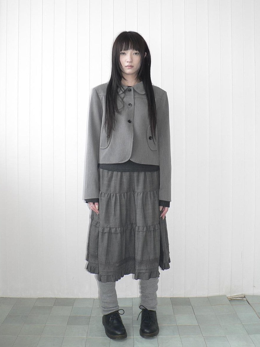 ang project Korean Vintage Button Lapel Straight Fit Long Sleeve Women&