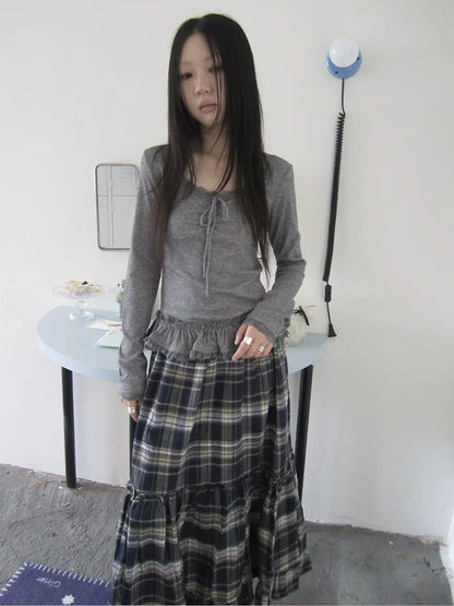 ang project Lace Bow Tie Ruffle Sleeve Tee T-shirt