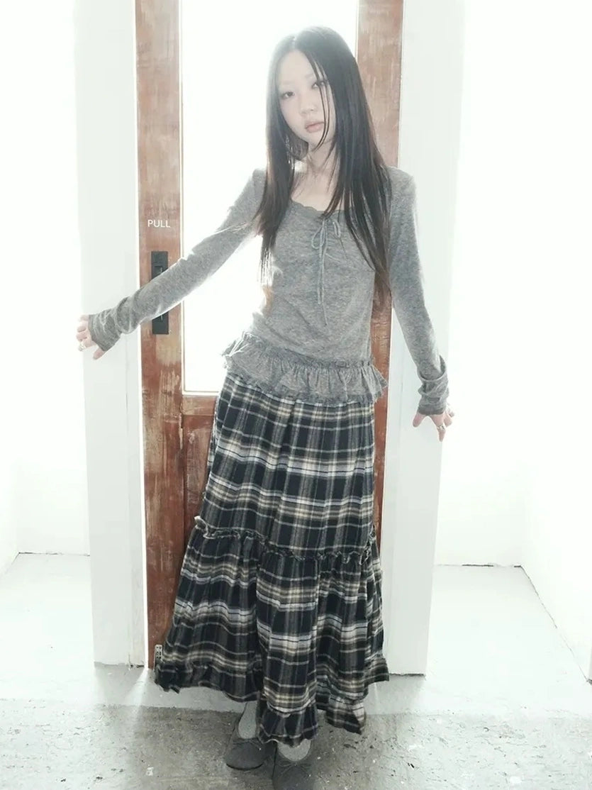 ang project Lace Bow Tie Ruffle Sleeve Tee T-shirt