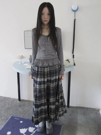 ang project Lace Bow Tie Ruffle Sleeve Tee T-shirt