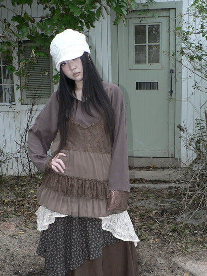 ang_project_Lace_Print_V-neck_Camisole_And_Long_Sleeve_Loose_Women&