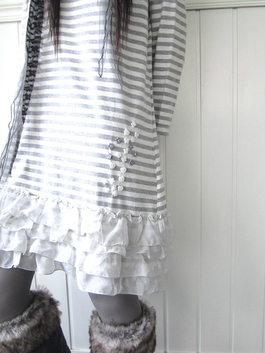 ang project Lace Tiered Skirt U Neck Women&