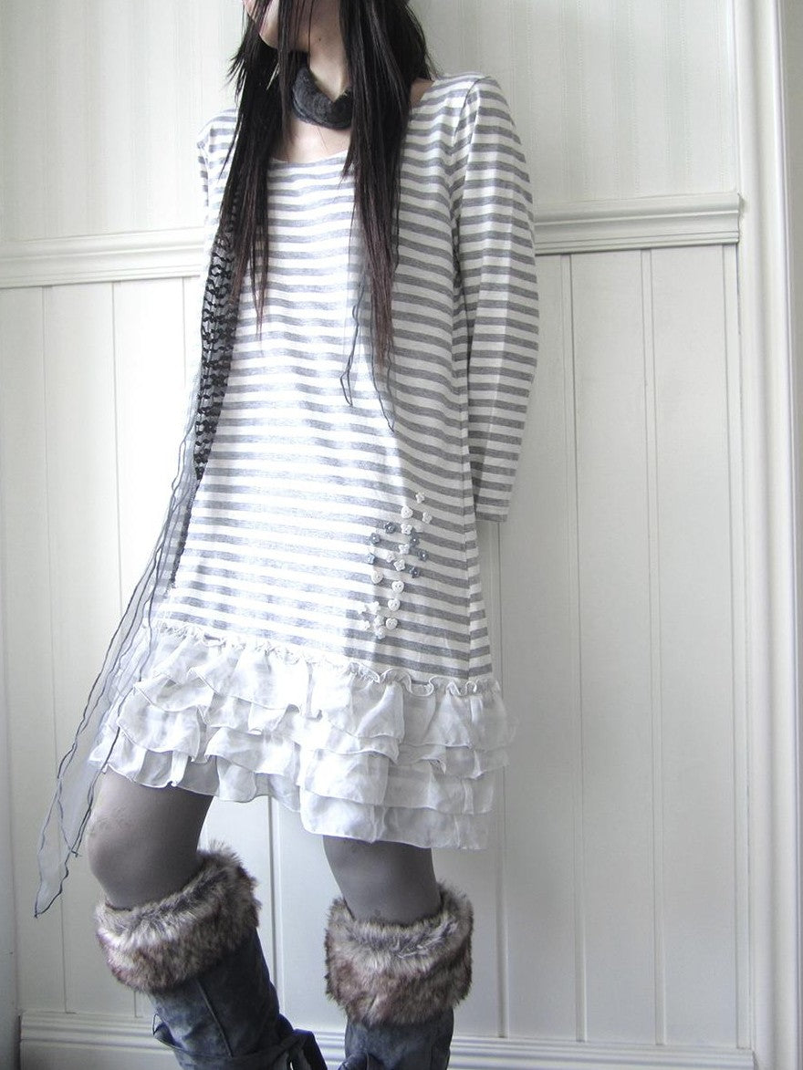 ang project Lace Tiered Skirt U Neck Women&
