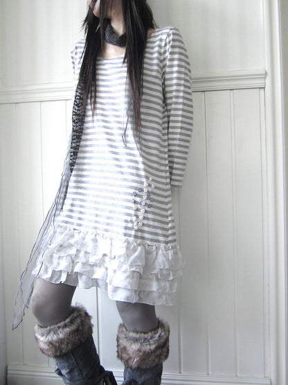 ang project Lace Tiered Skirt U Neck Women&