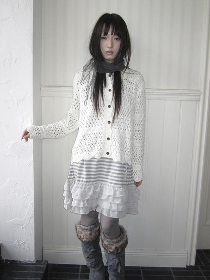 ang project Lace Tiered Skirt U Neck Women&