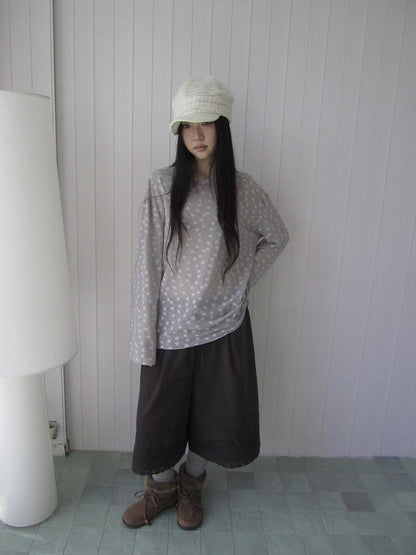ang project Layered Floral Lace Sheer Round Neck Women&