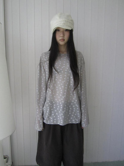 ang project Layered Floral Lace Sheer Round Neck Women&