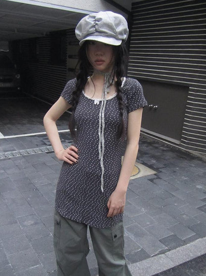 Updateang project Layered Floral Print T Shirt With Nature Inspired Sleeves