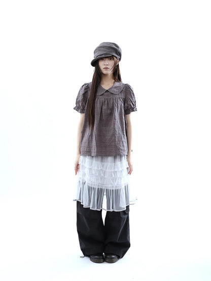 ang project Layered Panelled A Line Ruffle Hem Women&