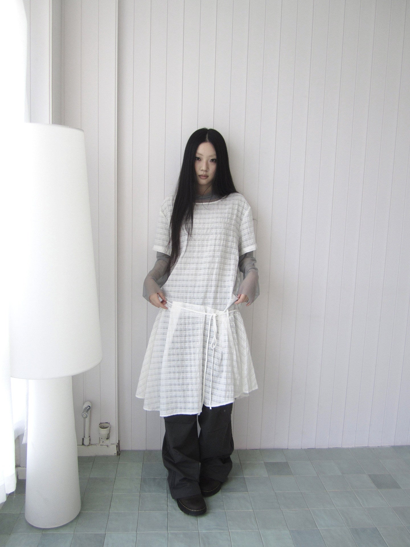 ang_project_Layered_Sheer_Irregular_Hem_Waist_Tie_Short_Sleeve_Women&