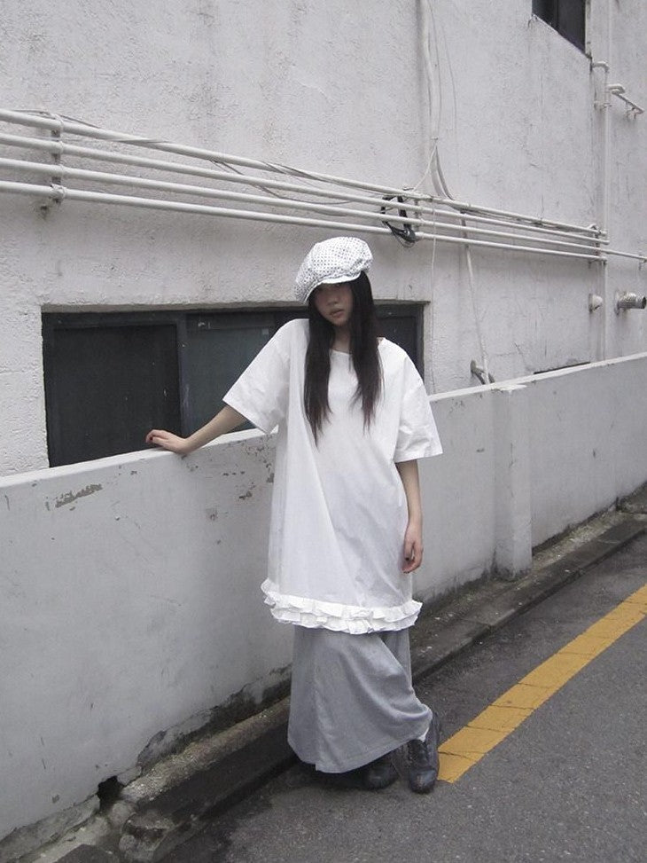 ang project Lettuce Hem Ruffle Splice Loose Waist A Line Women&