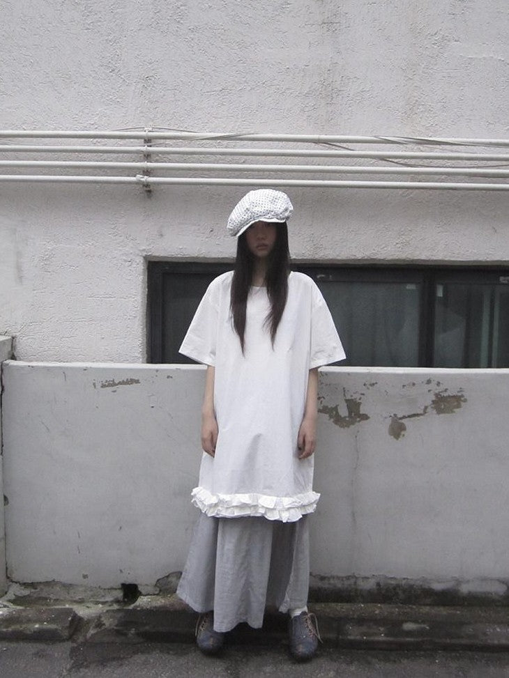 ang project Lettuce Hem Ruffle Splice Loose Waist A Line Women&