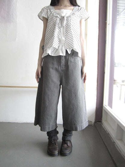 ang project Light Gray Retro Straight Leg Cropped Zip Fly Natural Waist Women&