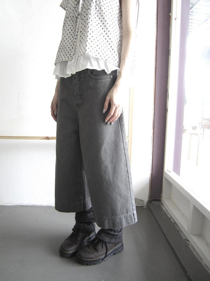 ang project Light Gray Retro Straight Leg Cropped Zip Fly Natural Waist Women&