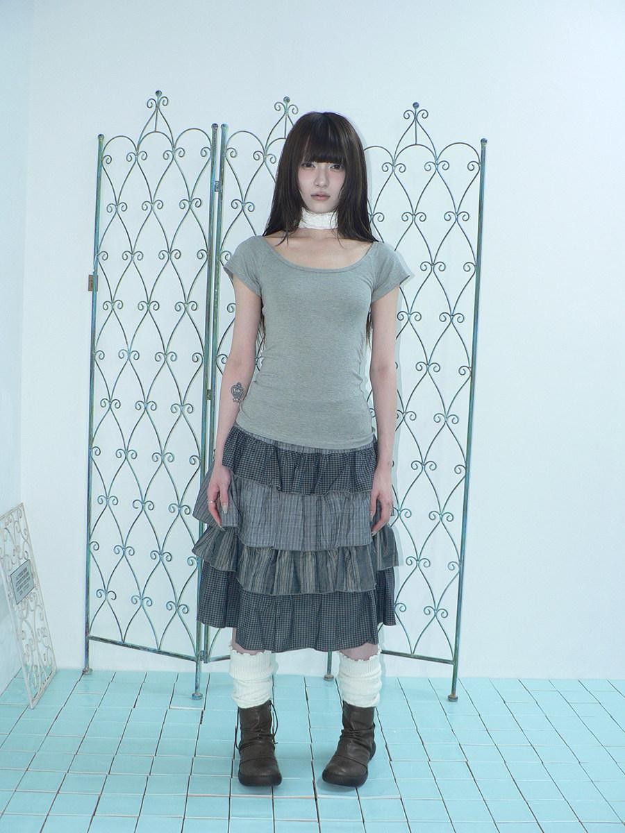 ang project Light Gray Solid Stretch Slim U Neck Women&