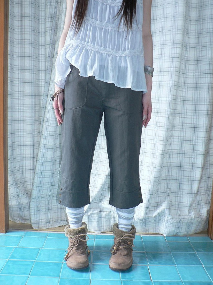 ang project Light Gray Vintage Studded Slight Flare Women&