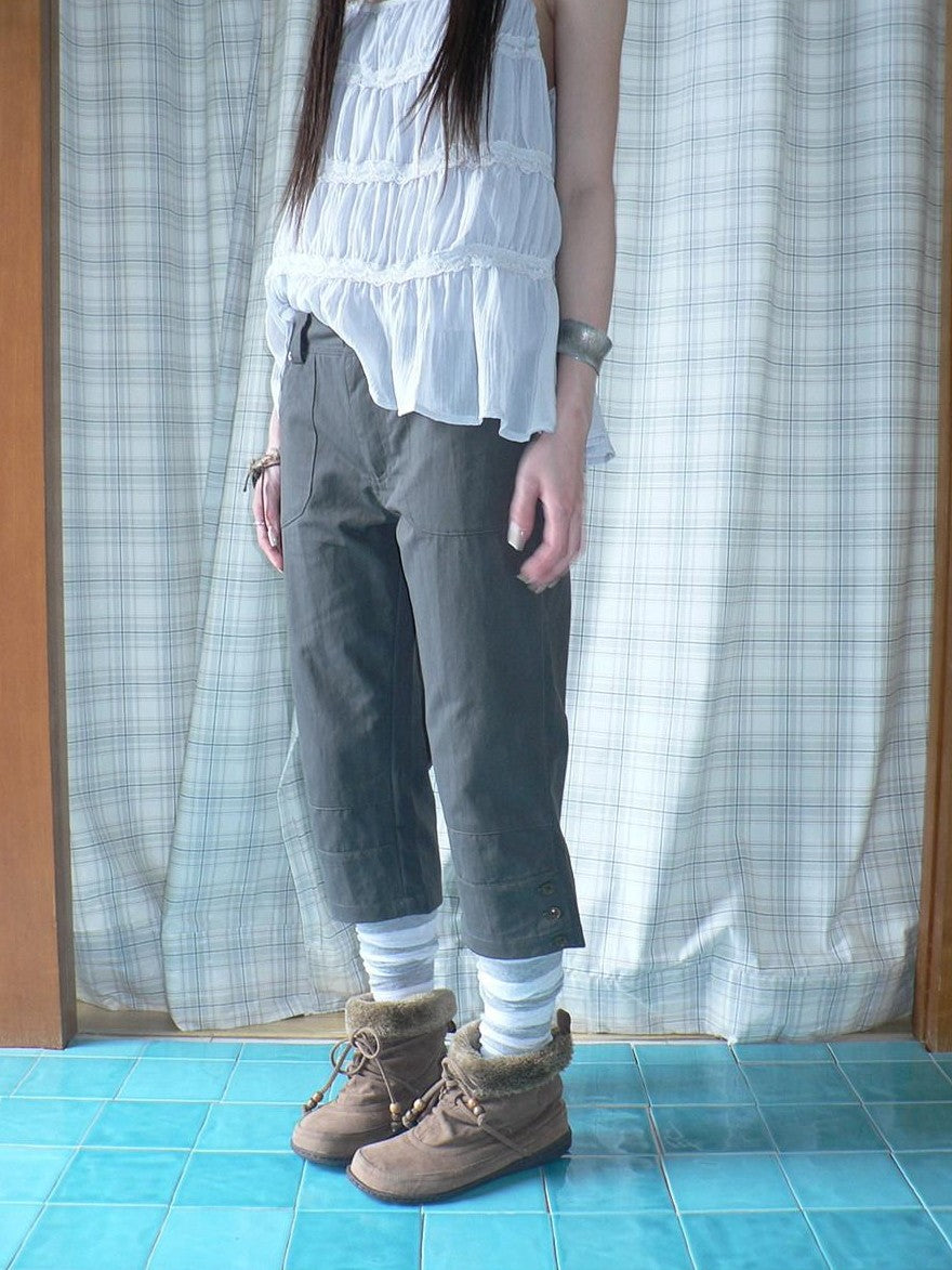 ang project Light Gray Vintage Studded Slight Flare Women&