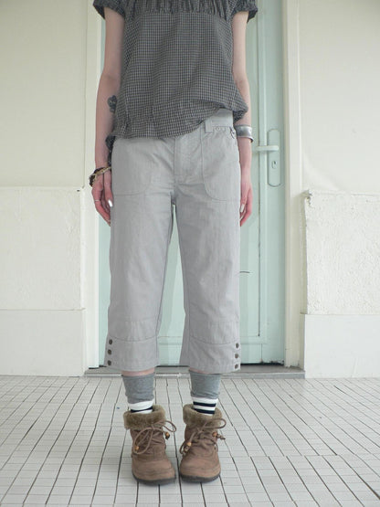 ang project Light Gray Vintage Studded Slight Flare Women&