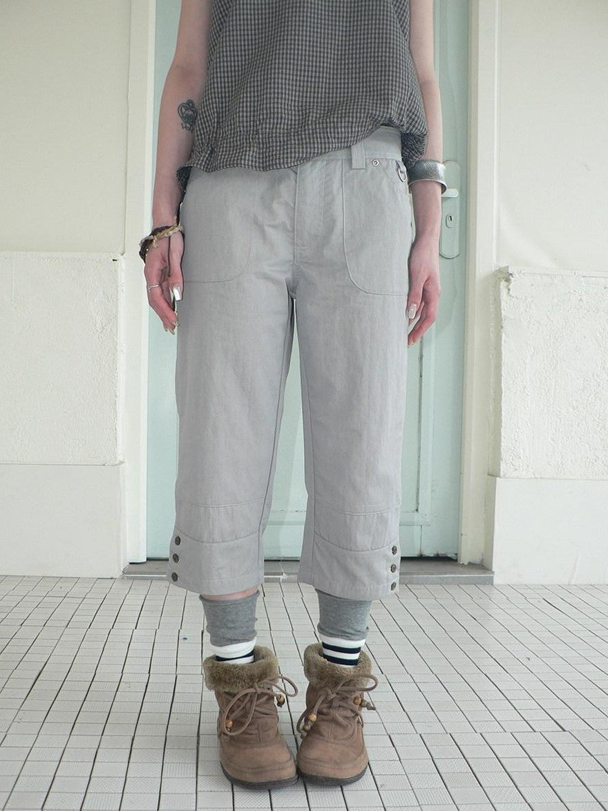 ang project Light Gray Vintage Studded Slight Flare Women&