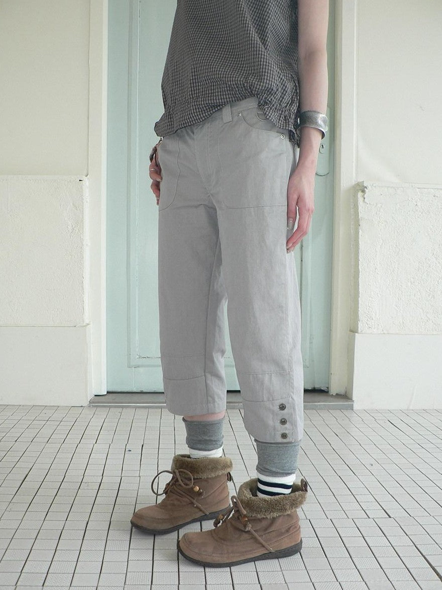 ang project Light Gray Vintage Studded Slight Flare Women&