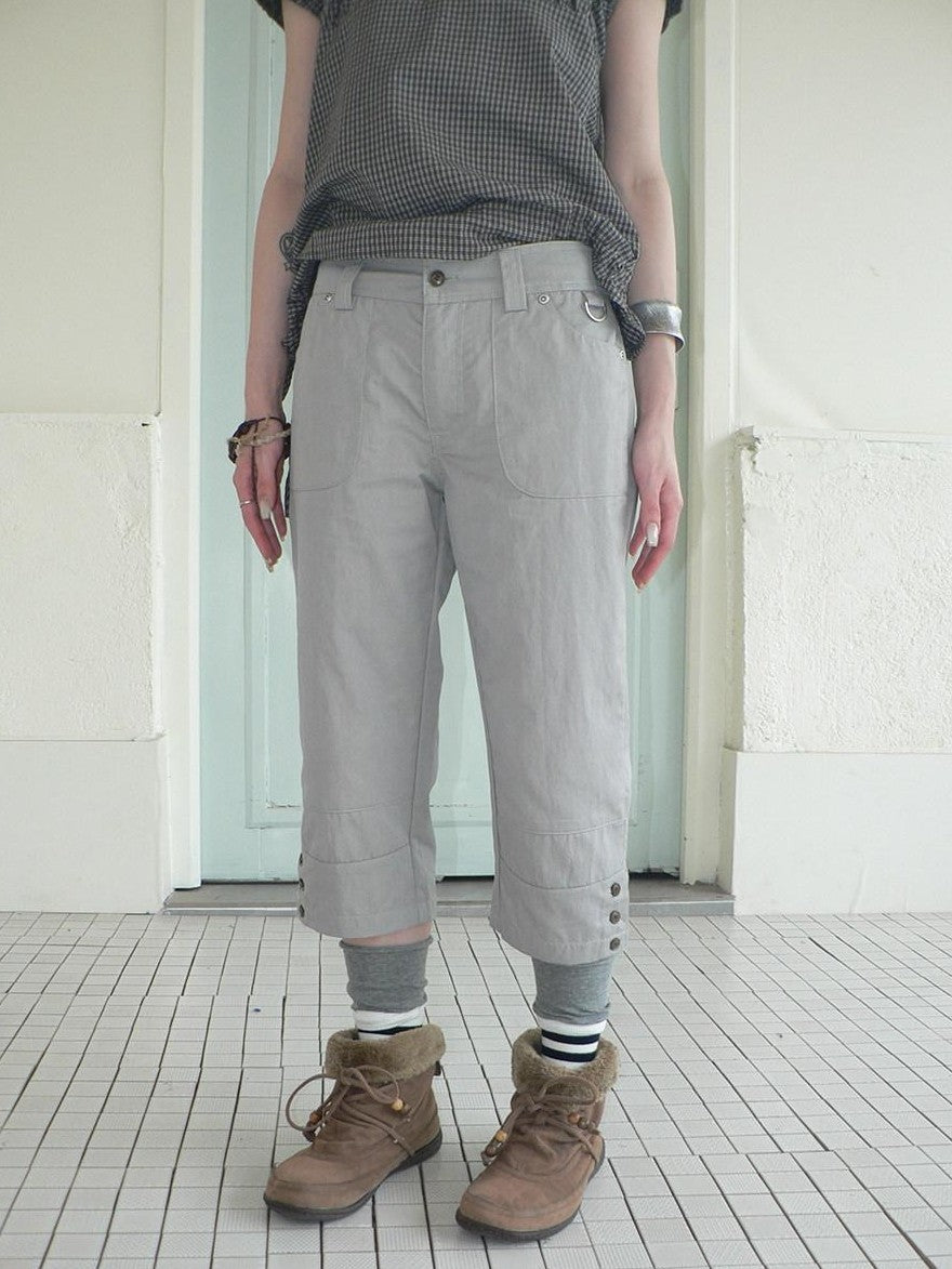 ang project Light Gray Vintage Studded Slight Flare Women&