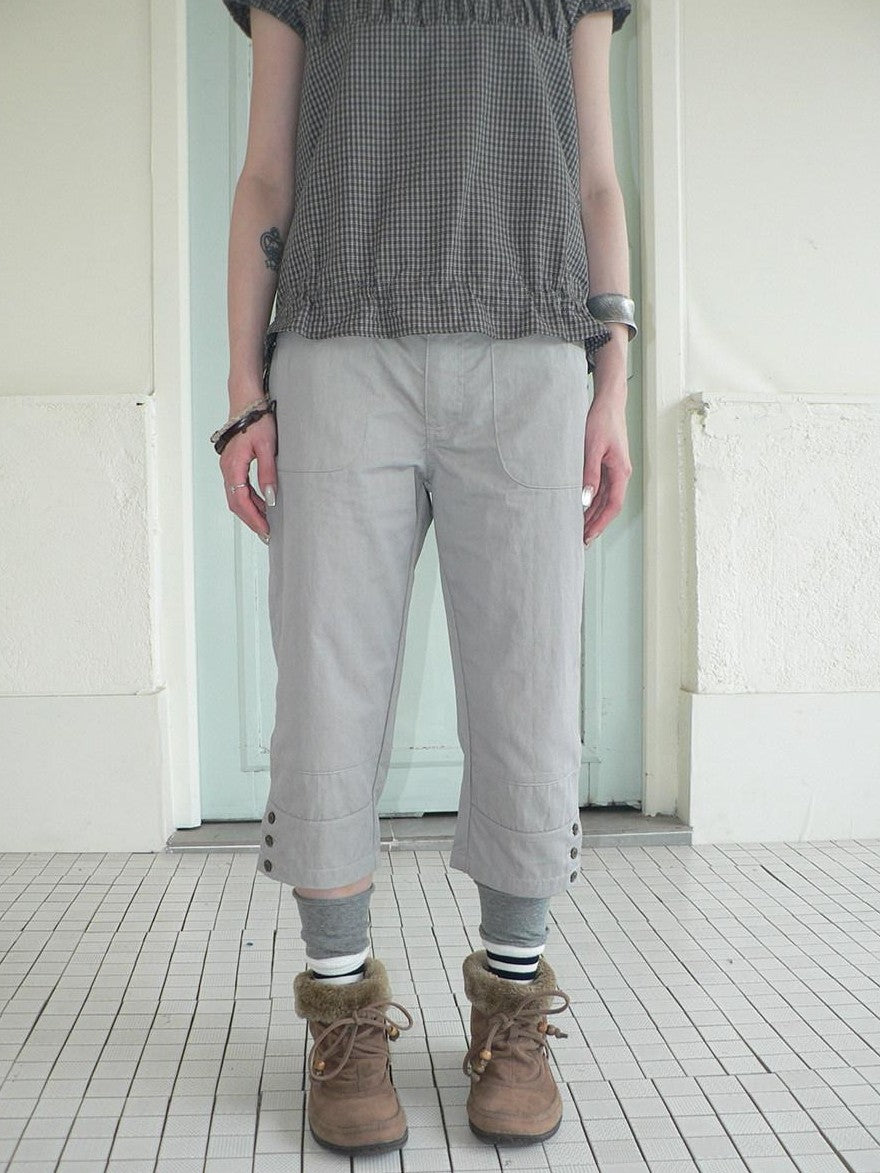 ang project Light Gray Vintage Studded Slight Flare Women&