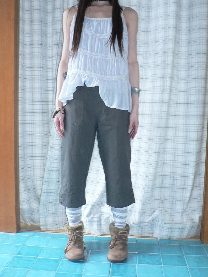 ang project Light Gray Vintage Studded Slight Flare Women&