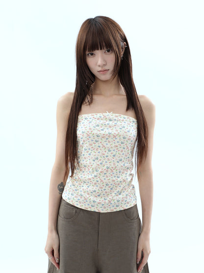 ang_project_Light_Yellow_Korean_Floral_Print_Bow_Cropped_Slim_Women&