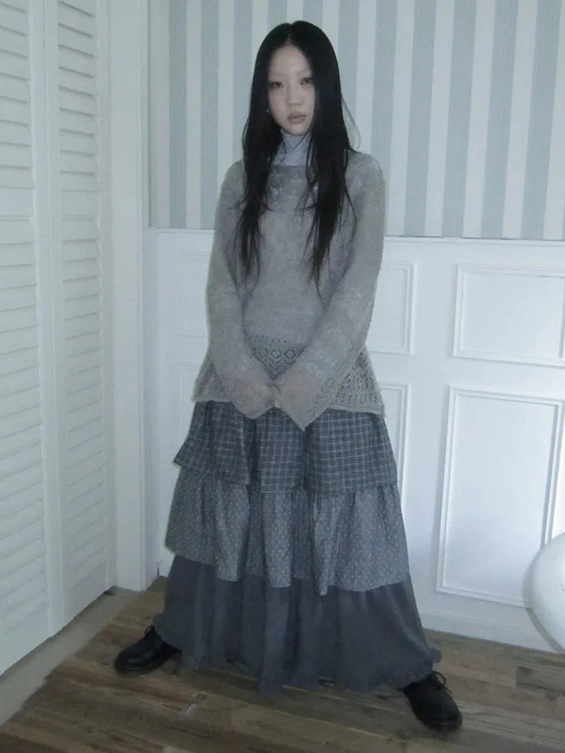 ang project Lightweight Hollow Knit Sweater Cardigan