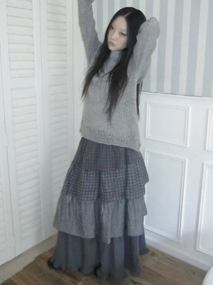 ang project Lightweight Hollow Knit Sweater Cardigan