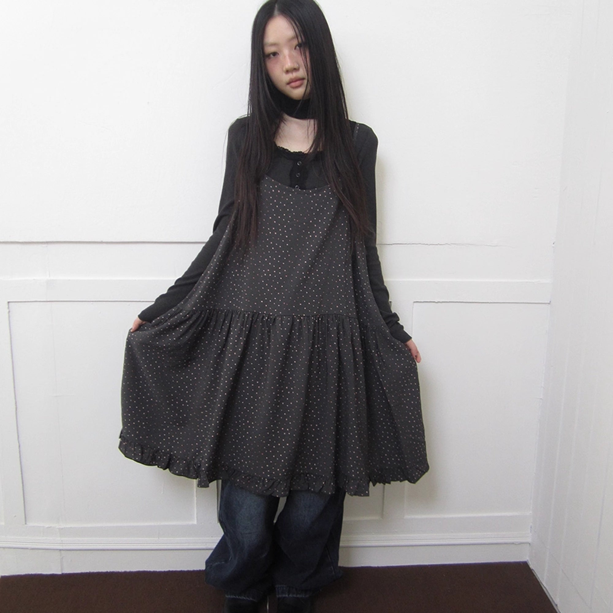 ang_project_Lightweight_Polka_Dot_Print_Layered_Slip_Dress_V-neck_T-shirt_Long_Sleeve_MISSTT