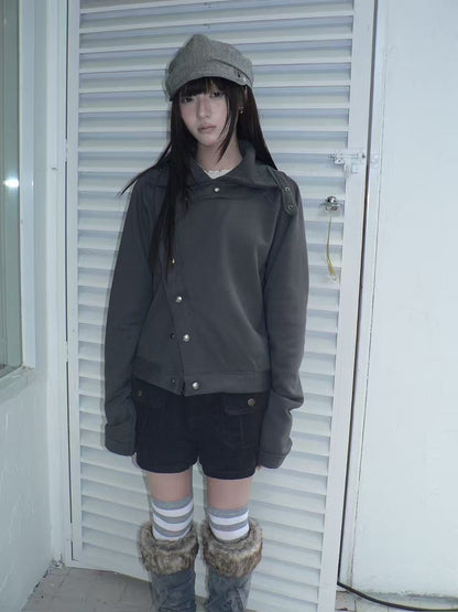 ang_project_Loose_Fit_Reverse_Stitch_Diagonal_Button_Korean_Women&