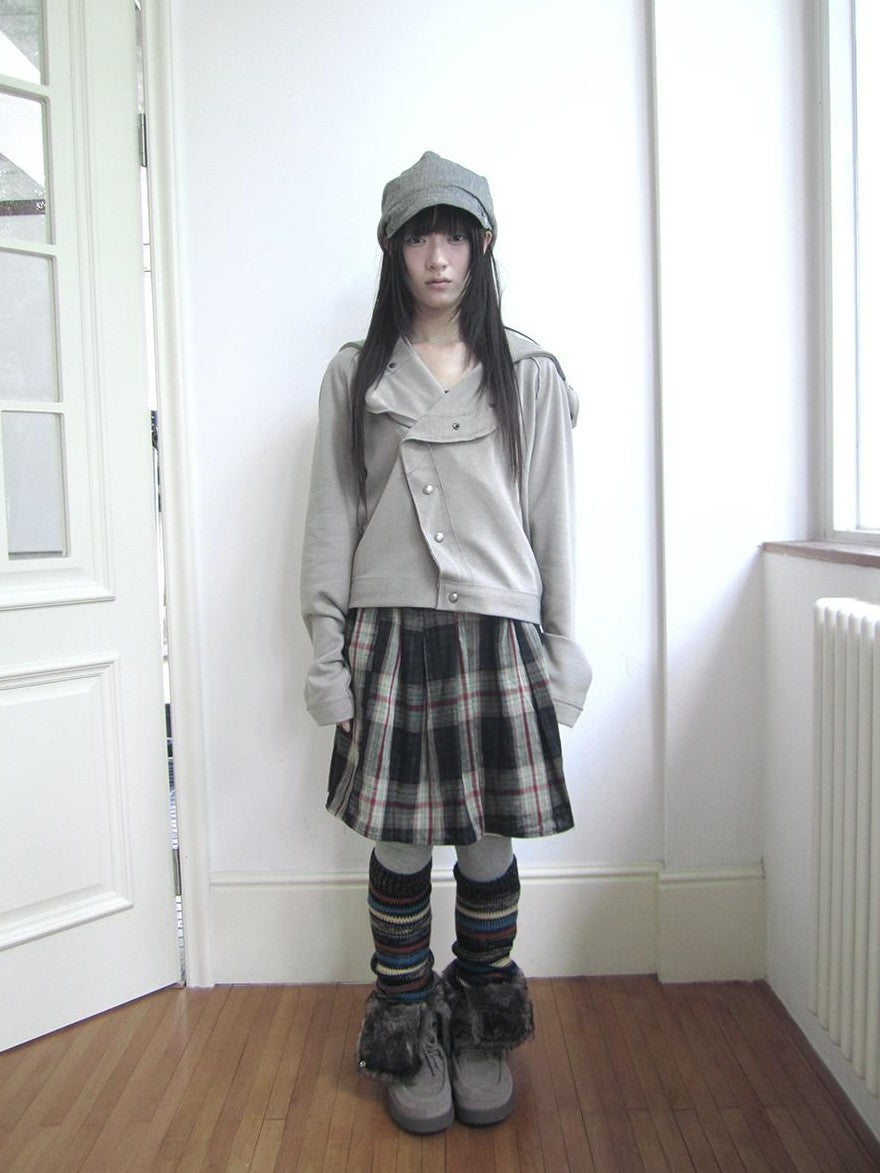 ang project Loose Fit Reverse Stitch Diagonal Button Korean Women&