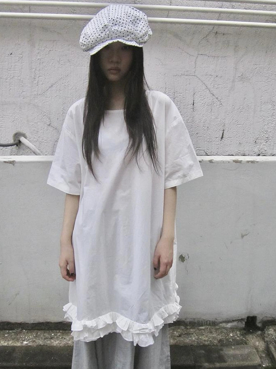 Loose Floral Lace Trim Summer Dress