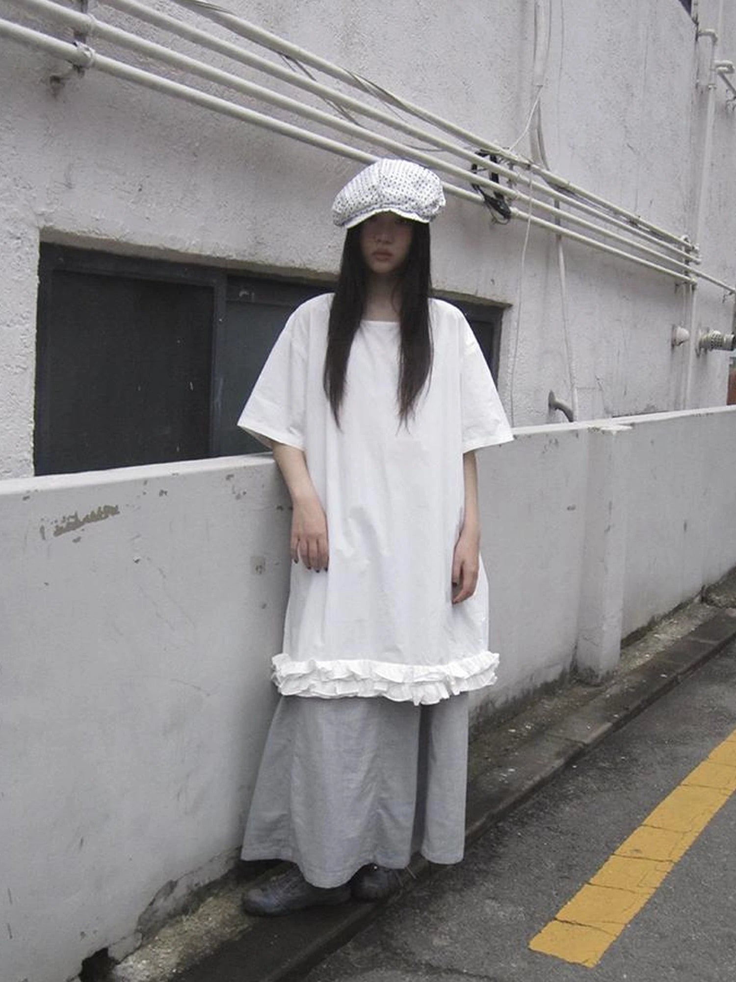 Loose Floral Lace Trim Summer Dress