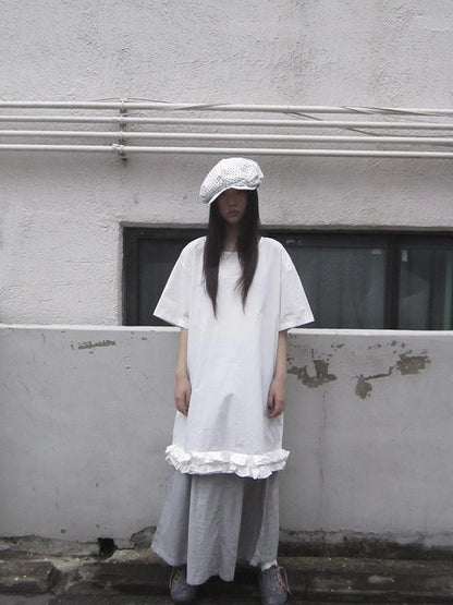 Loose Floral Lace Trim Summer Dress