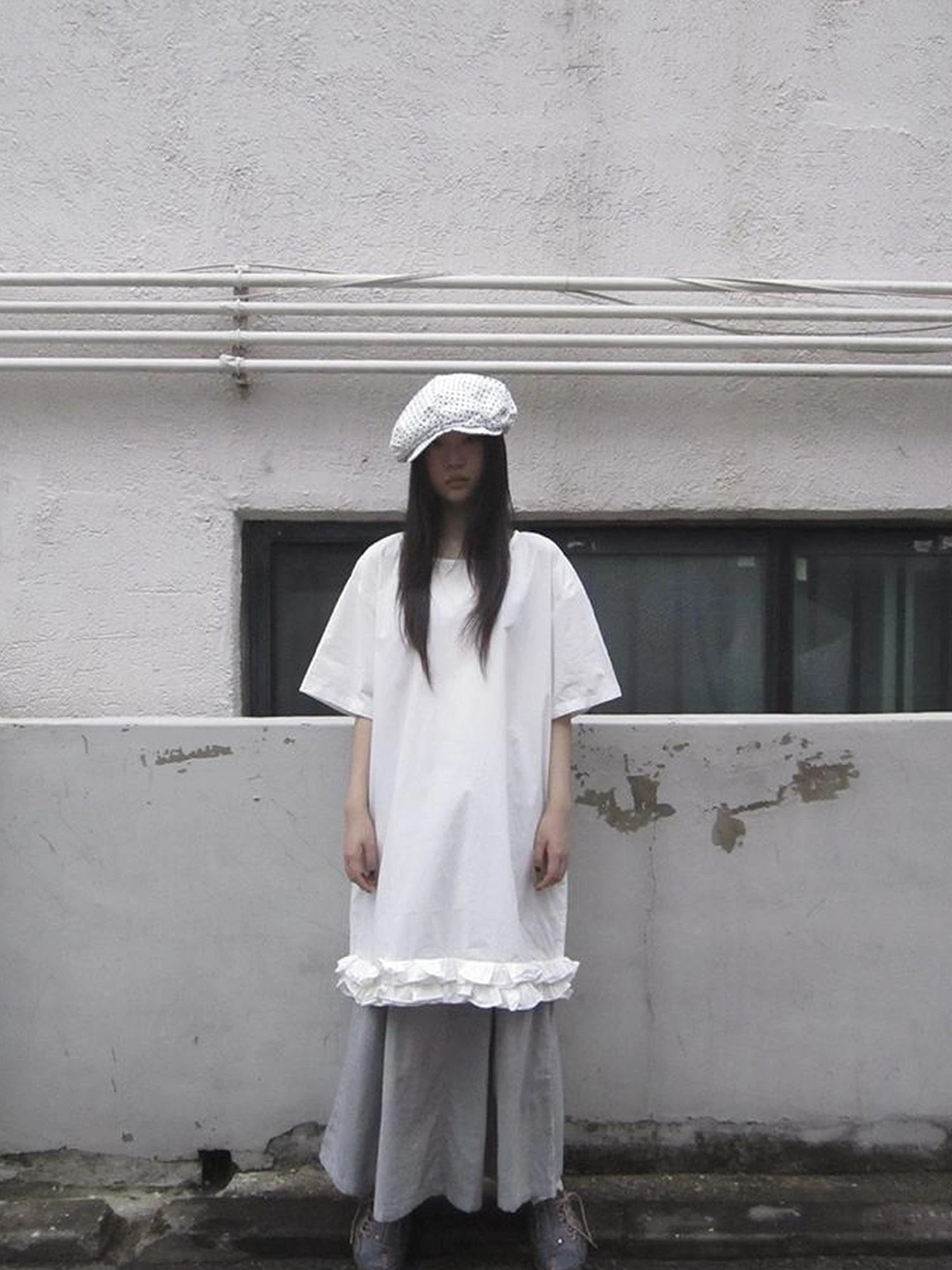 Loose Floral Lace Trim Summer Dress