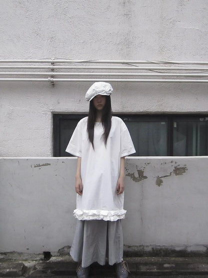 Loose Floral Lace Trim Summer Dress