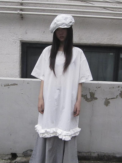 ang project Loose Floral Lace Trim Summer Dress
