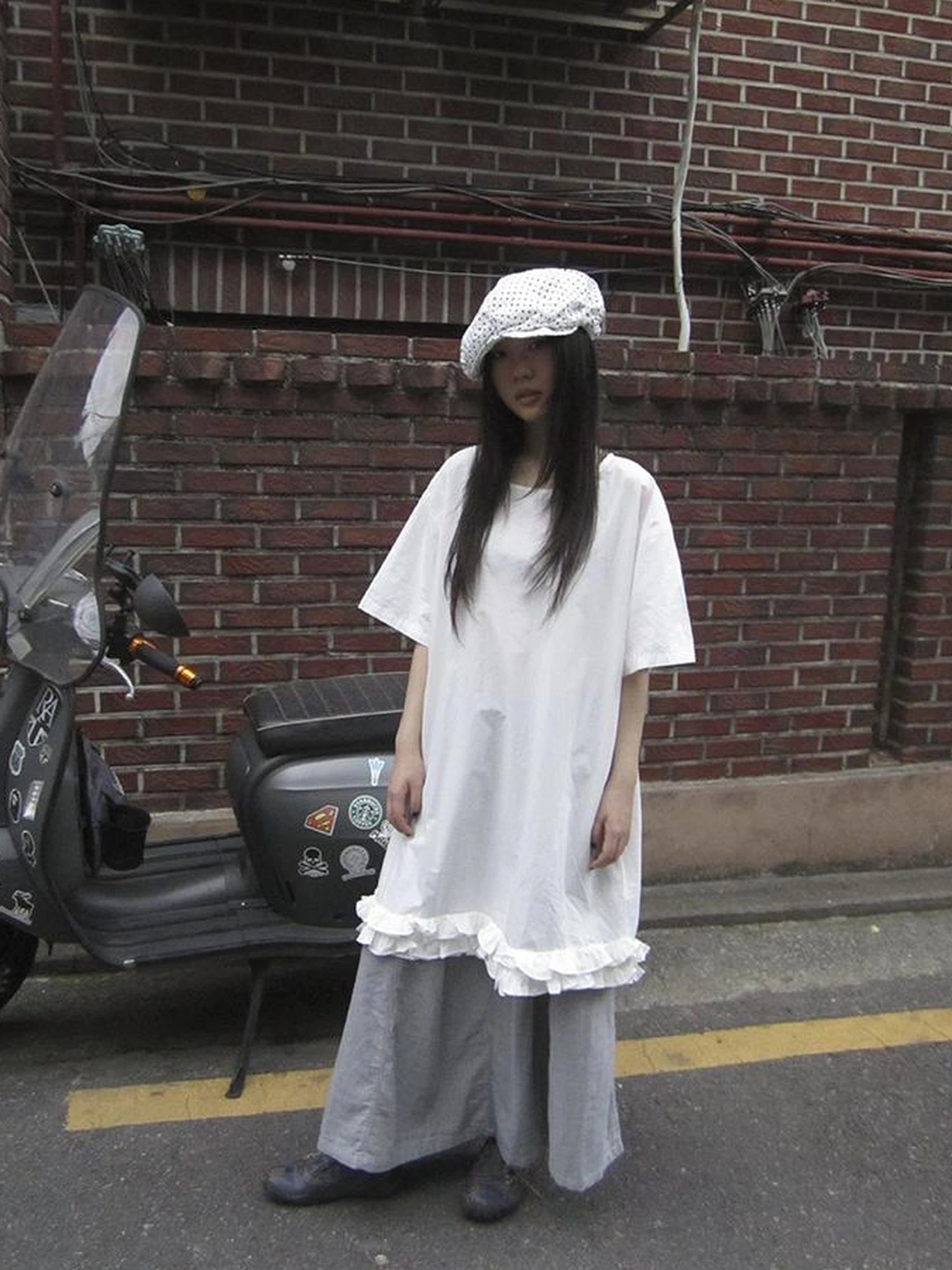 Loose Floral Lace Trim Summer Dress