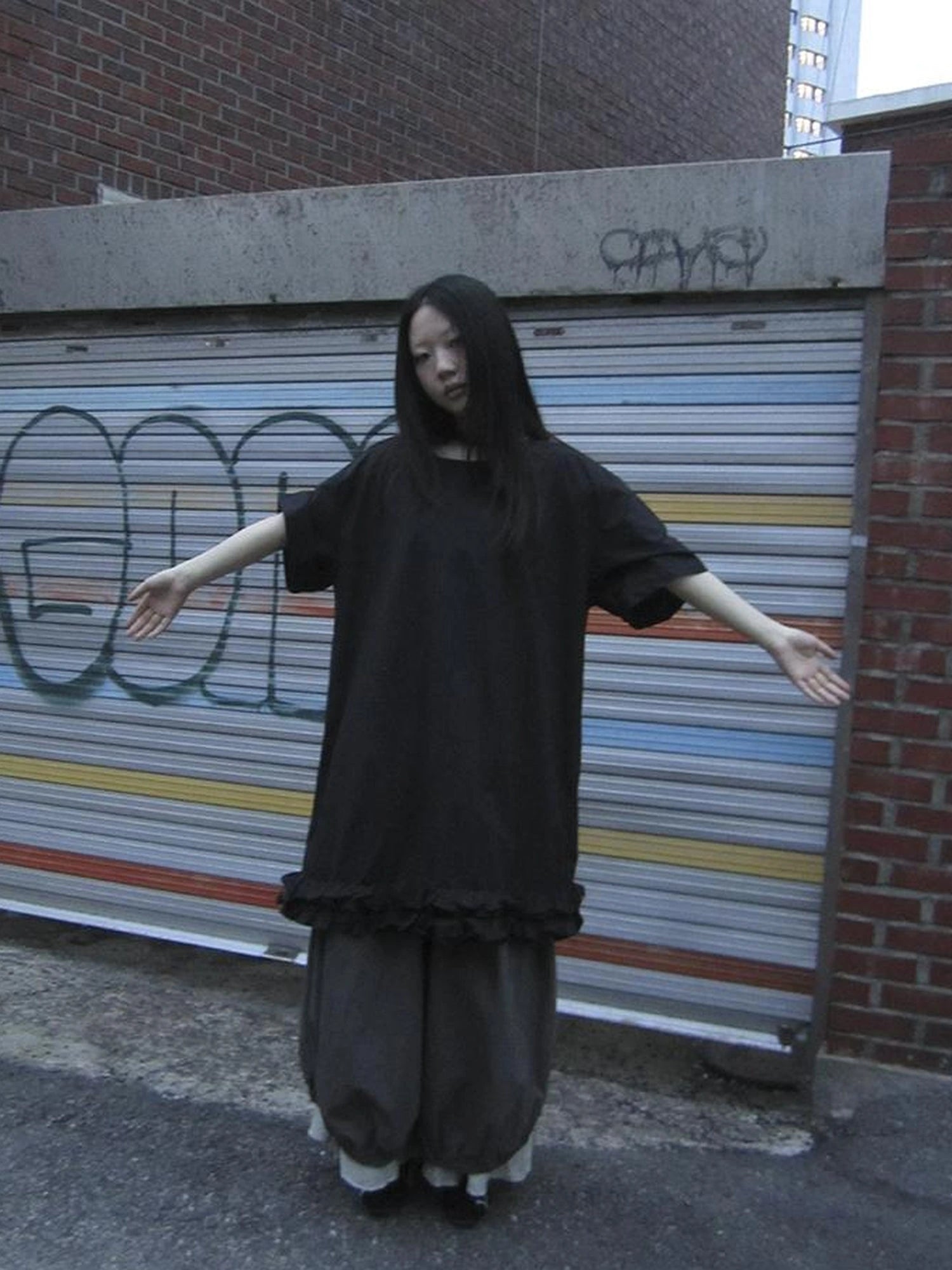 Loose Floral Lace Trim Summer Dress