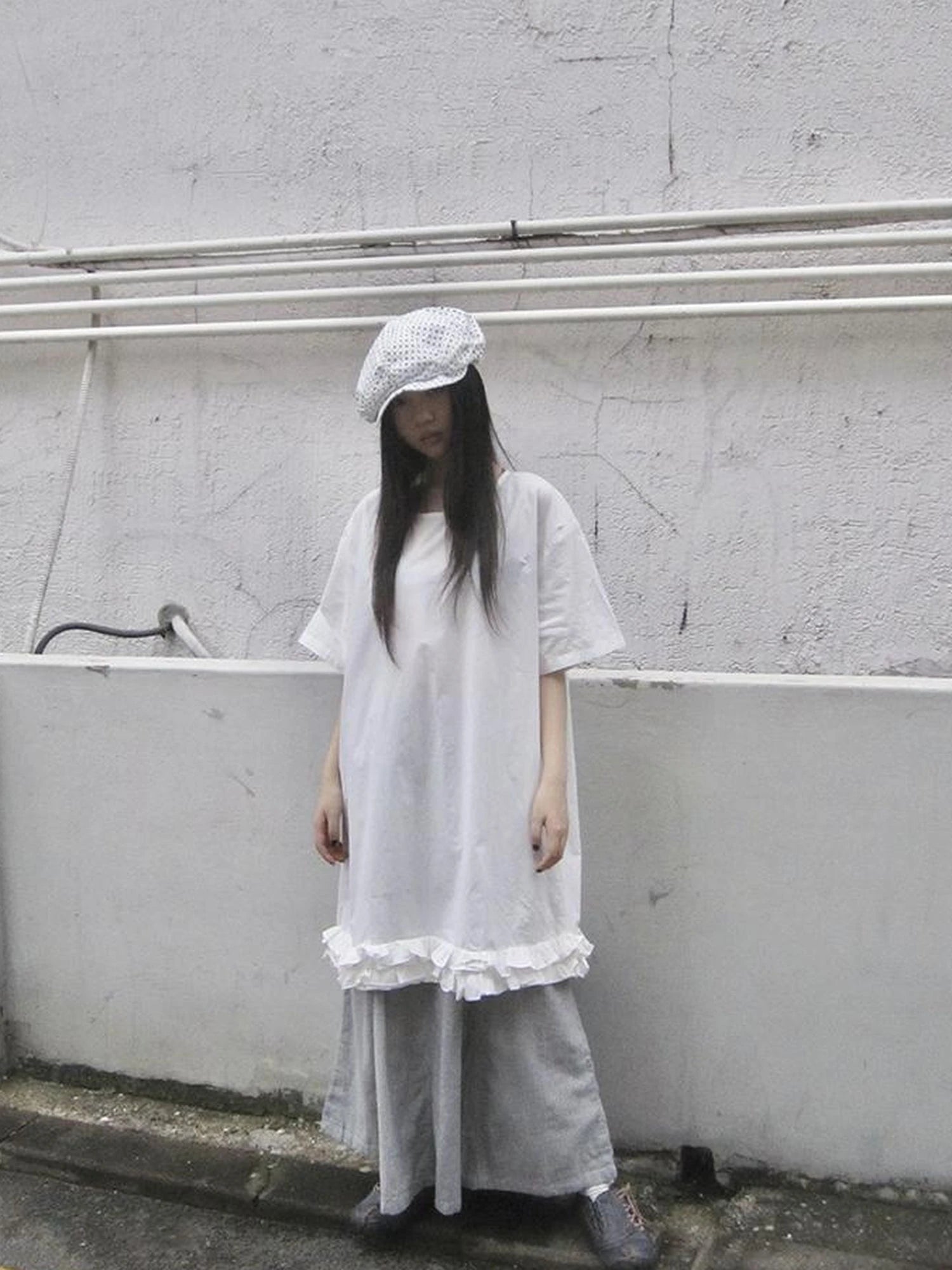 Loose Floral Lace Trim Summer Dress