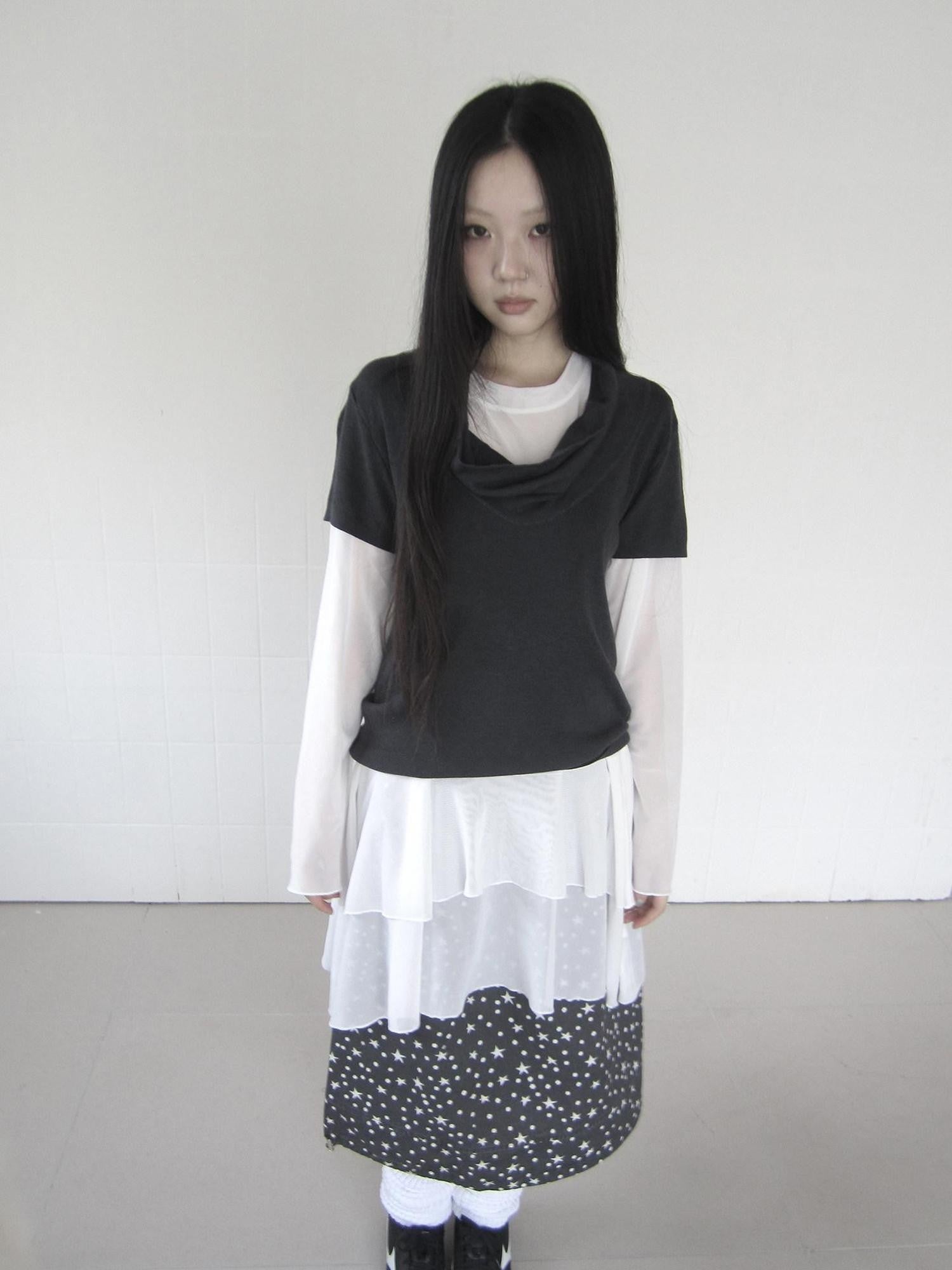ang project Minimal Solid Scoop Neck Slim Fit Stretch Women&