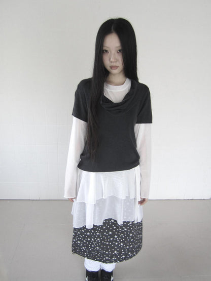 ang project Minimal Solid Scoop Neck Slim Fit Stretch Women&