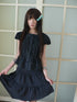 ang_project_Navy_Pleated_Doll_Collar_Puff_Sleeve_Women&