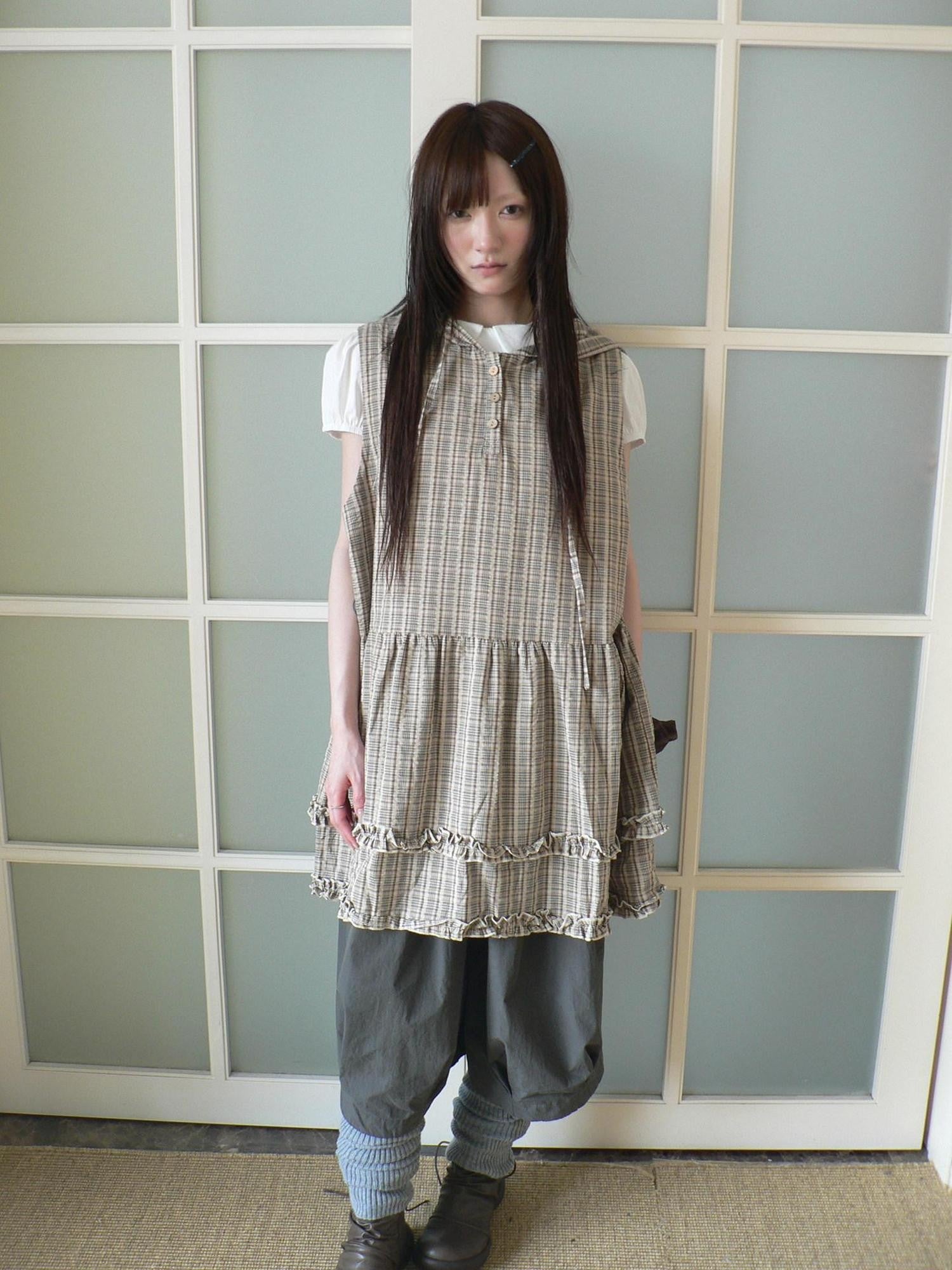 ang project Nostalgic Ruffle Patchwork Plaid Hooded Women&