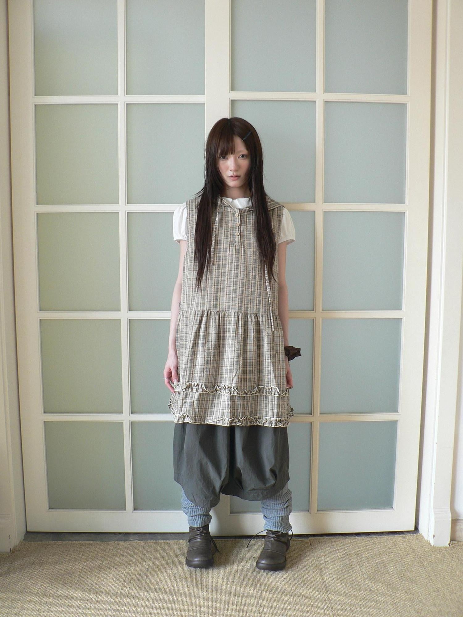 ang project Nostalgic Ruffle Patchwork Plaid Hooded Women&