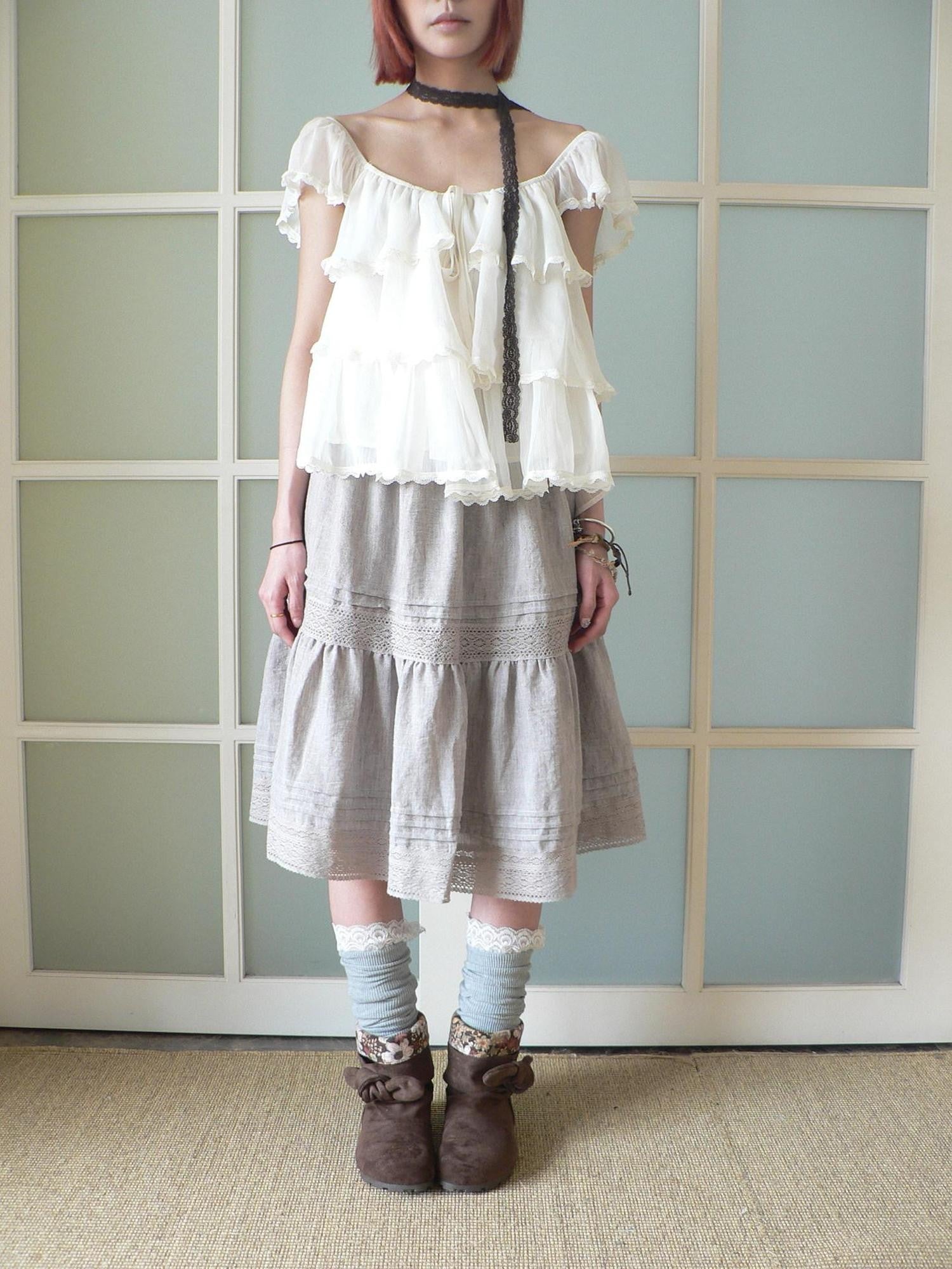ang project Oatmeal Tie Dye Crochet Cutout Patchwork Pleated Women&